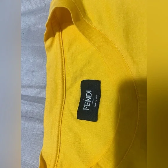 FENDI Oversized Mesh Pocket T-Shirt - Yellow